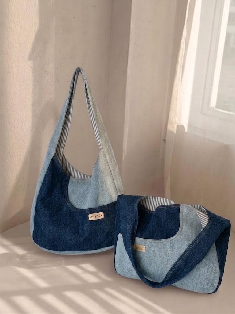 کیف دوشی جین دو رنگ مدل (²)Hobo _ اسپرت و خاص